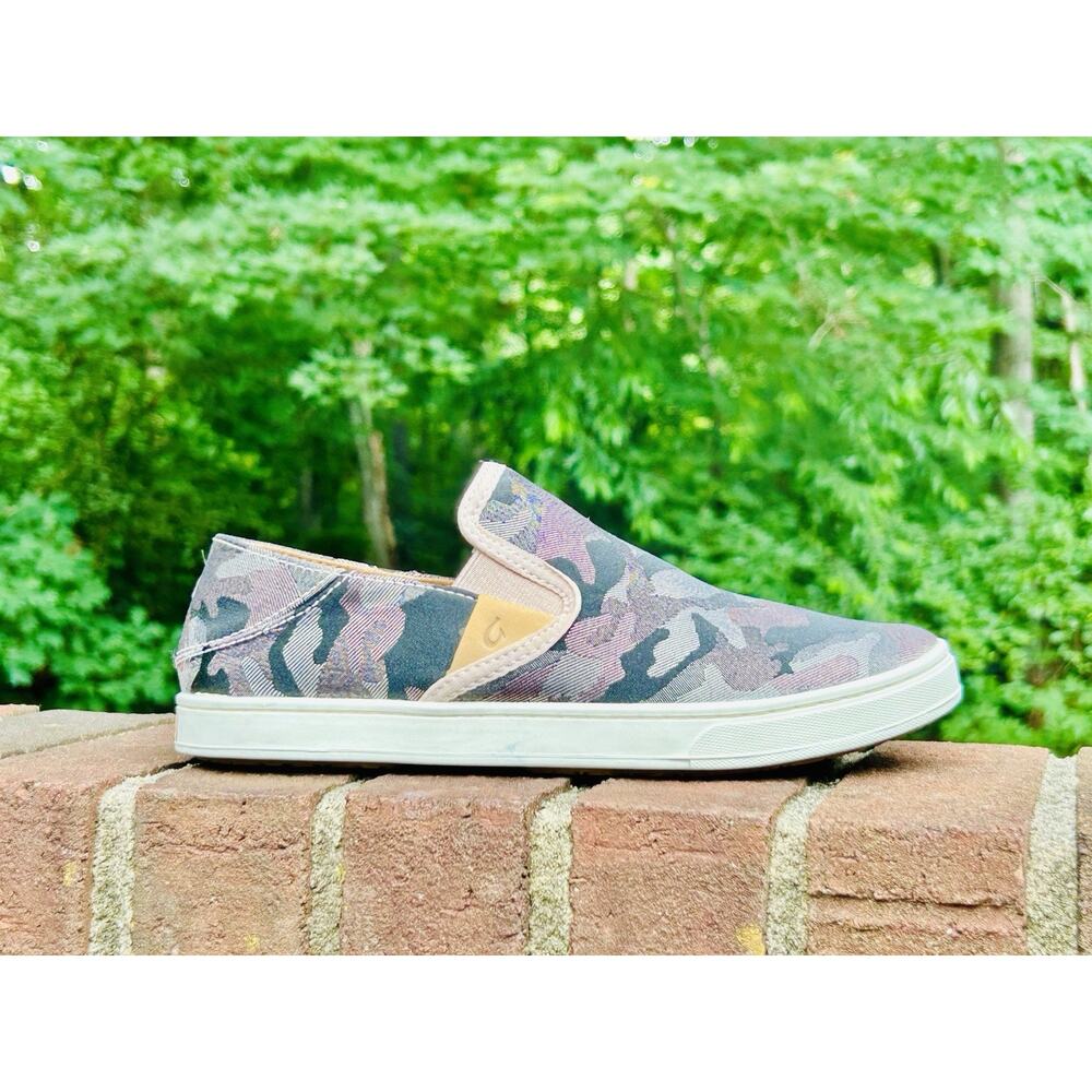 OluKai Pehuea Pa'i Ke Au Camo Slip On Sneakers Women's 7 - Slip On - Hide Heel - Picture 3 of 12